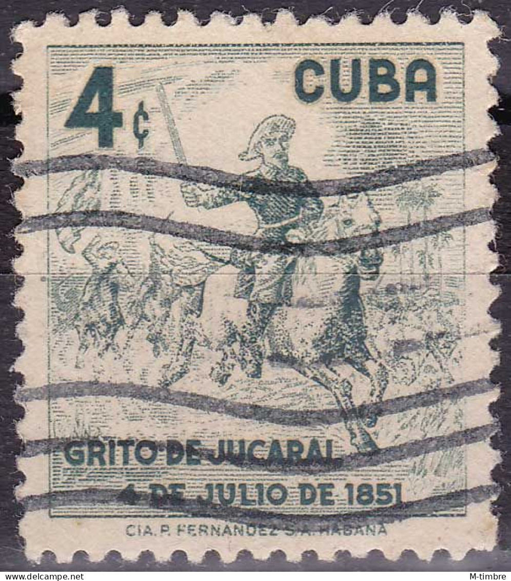 Cuba YT 457 Mi 537 Année 1957 (Used °) Animaux - Chevaux - Arme - Gebraucht