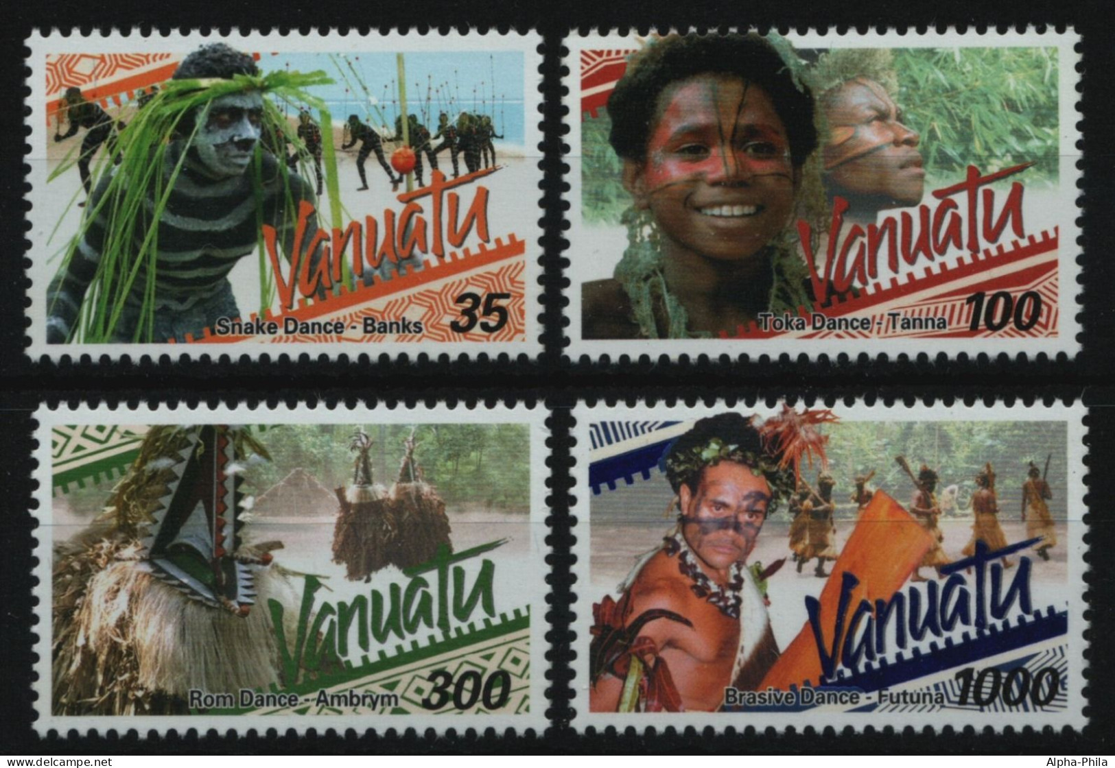 Vanuatu 2001 - Mi-Nr. 1141-1144 ** - MNH - Traditionelle Tänze - Vanuatu (1980-...)
