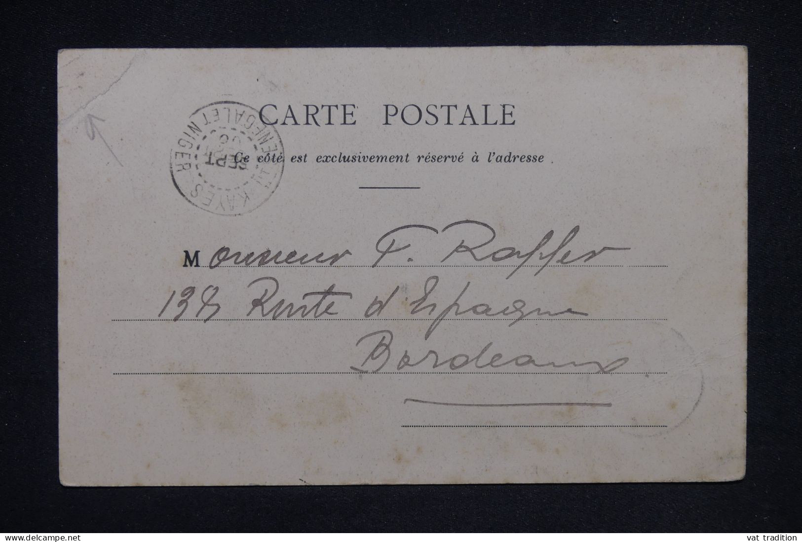SÉNÉGAMBIE ET NIGER - Type Groupe Sur Carte Postale De Kayes Pour Bordeaux  - L 148295 - Cartas & Documentos