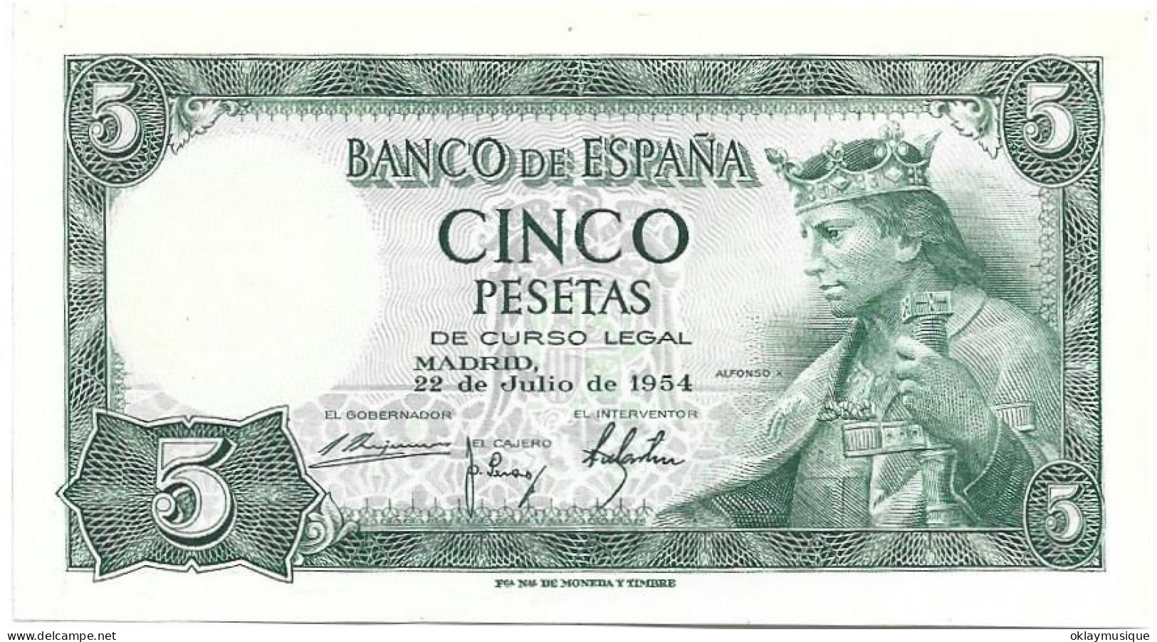 5 Pesetas 1954 Alfonso X - 5 Peseten