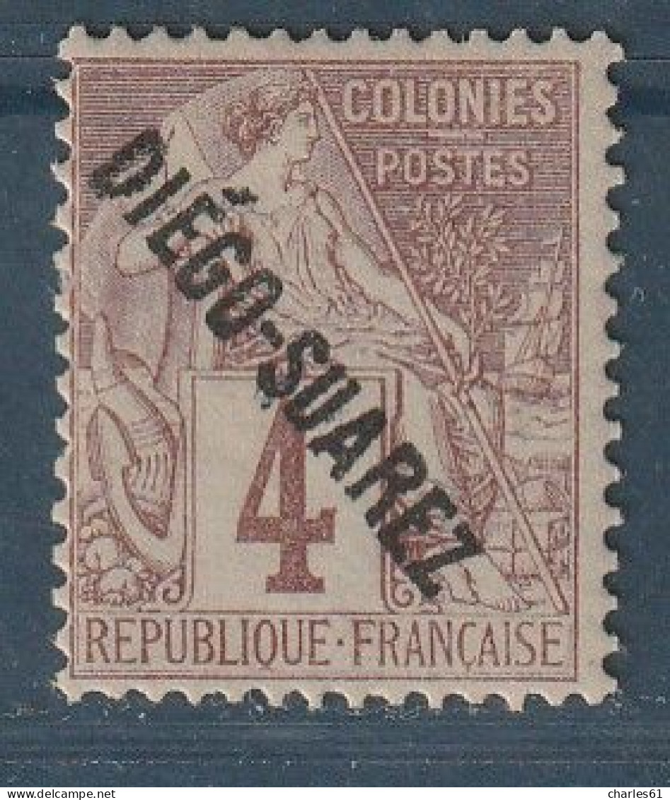 DIEGO SUAREZ - N°15 * (1892) 4c Lilas-brun Sur Gris - Unused Stamps