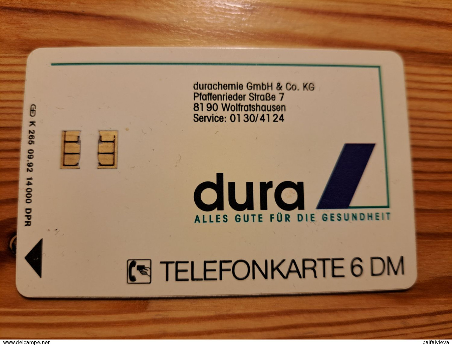 Phonecard Germany K 265 09.92. - Dura, Dolinac Gel 14.000 Ex. - K-Serie : Serie Clienti