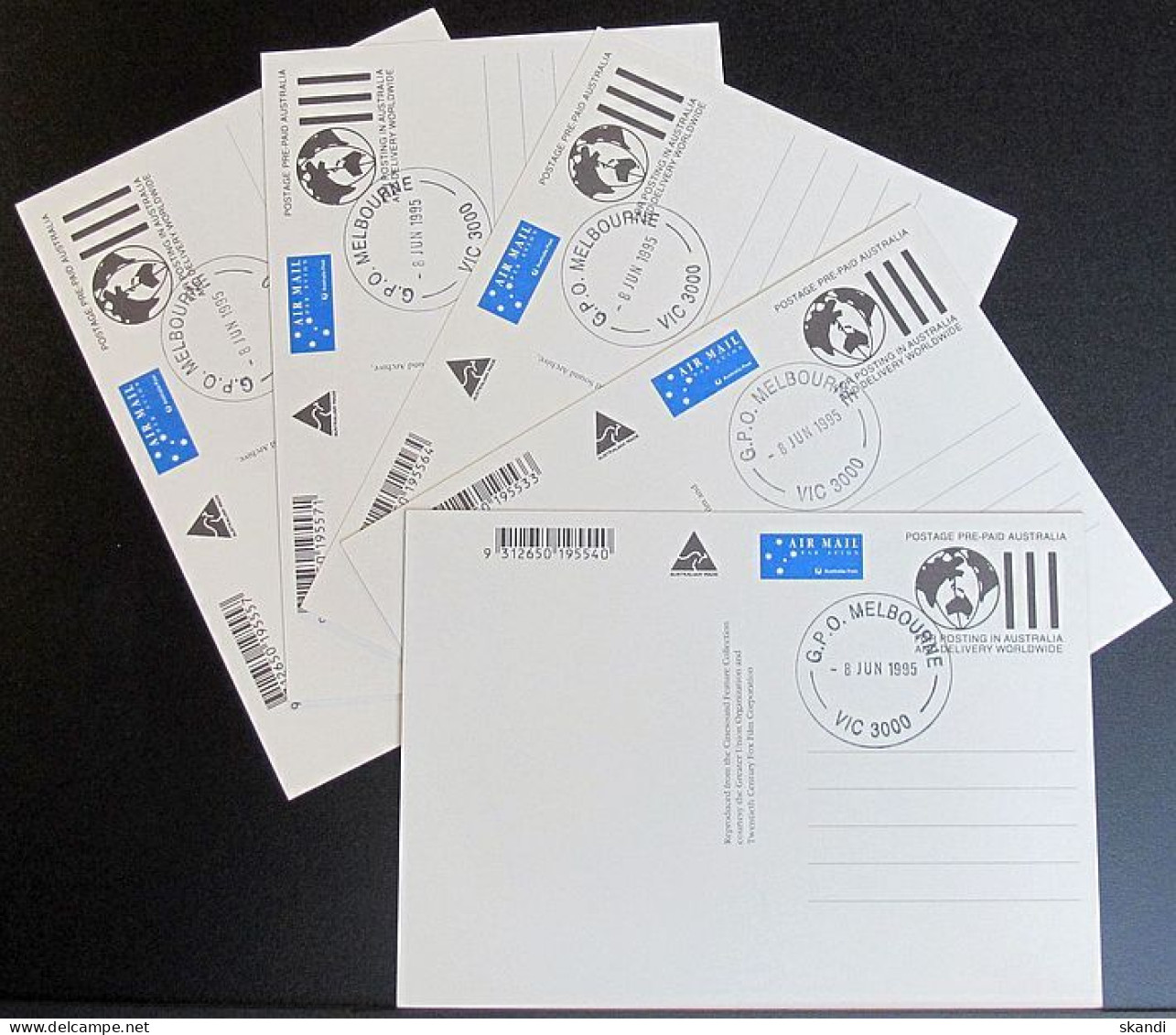 AUSTRALIEN 1995 Mi-Nr. 1478/82 Postkarten Mit Ersttagsstempel - Pre-paid Postcards - Postal Stationery