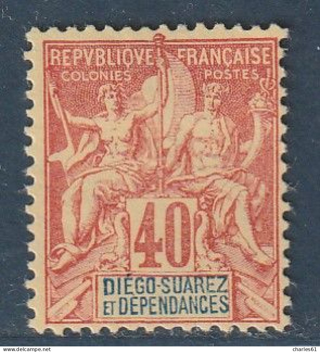 DIEGO SUAREZ - N°34 Nsg (1892) 40c Orange - Unused Stamps