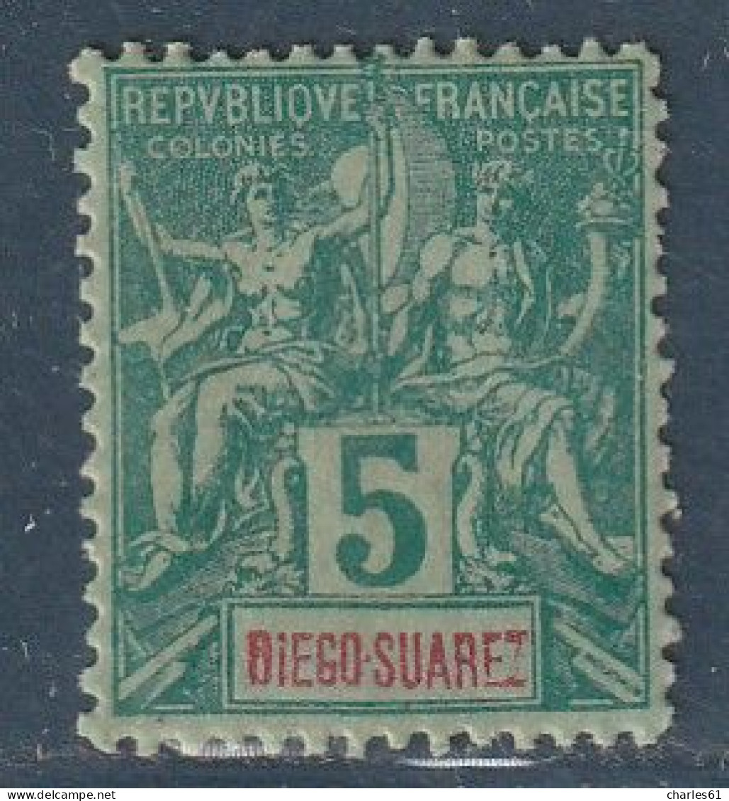 DIEGO SUAREZ - N°41 ** (1893) 5c Vert - Ongebruikt