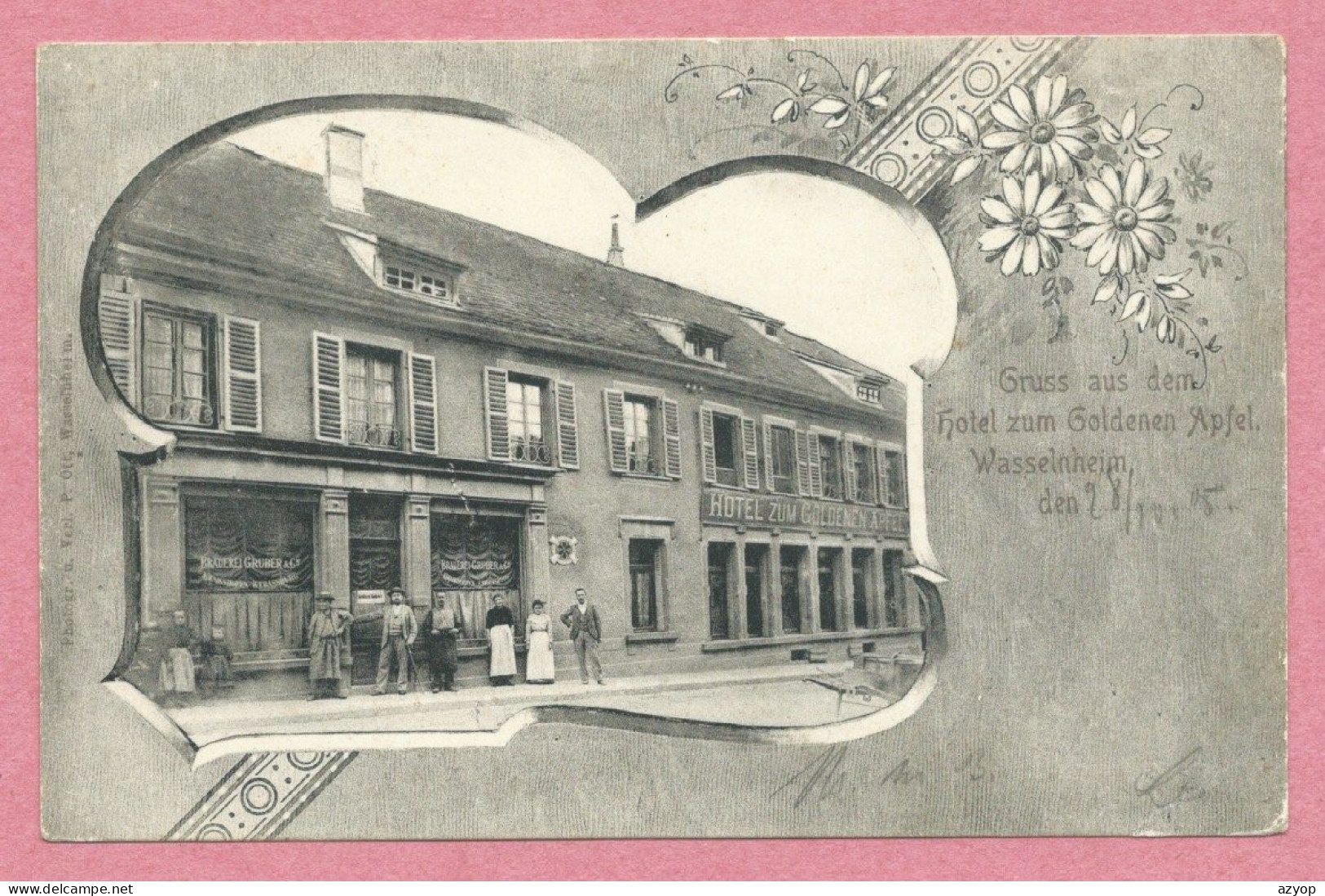67 - WASSELNHEIM - WASSELONNE - Hotel Zum Goldenen Apfel - Brauerei GRUBER - 3 Scans - Wasselonne