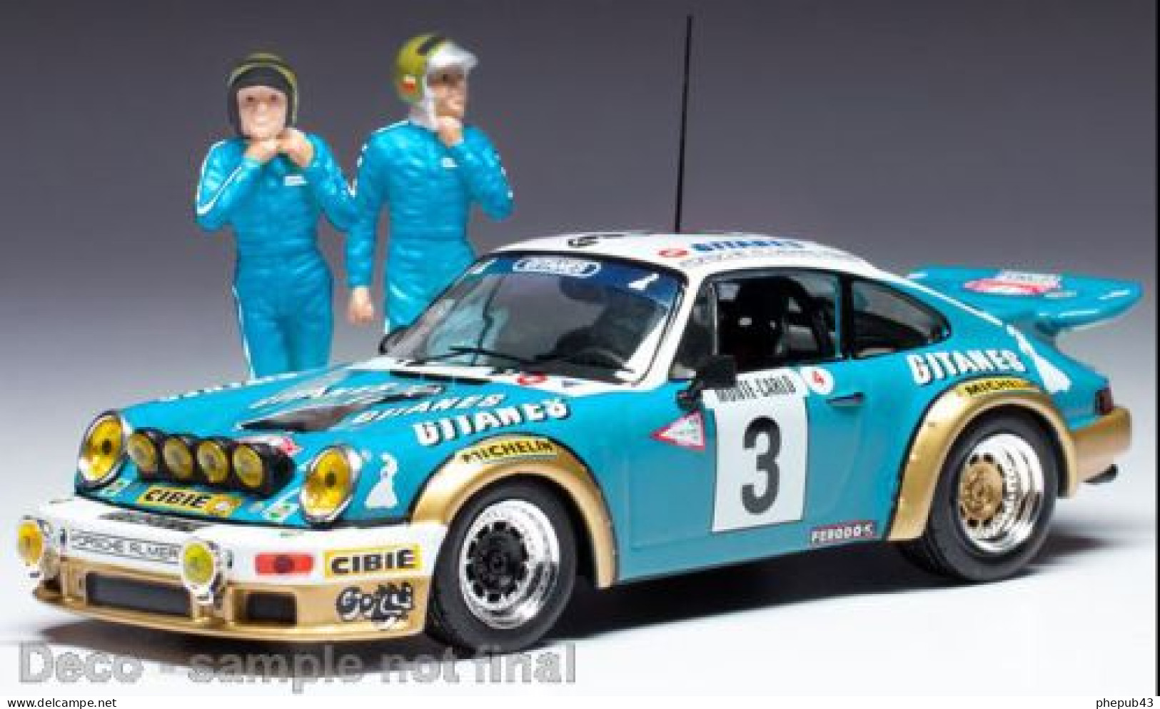 Porsche Carrera RS - 1st Rally Monte-Carlo 1978 #3 - Jean-Pierre Nicolas/V. Laverne - Ixo + 2 Figurines - Ixo