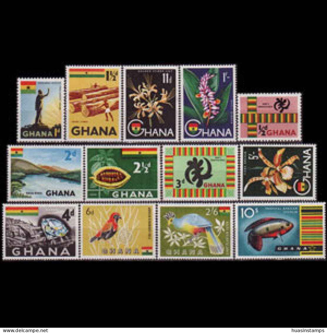 GHANA 1959 - Scott# 48-60 Definitivies Set Of 13 LH - Ghana (1957-...)
