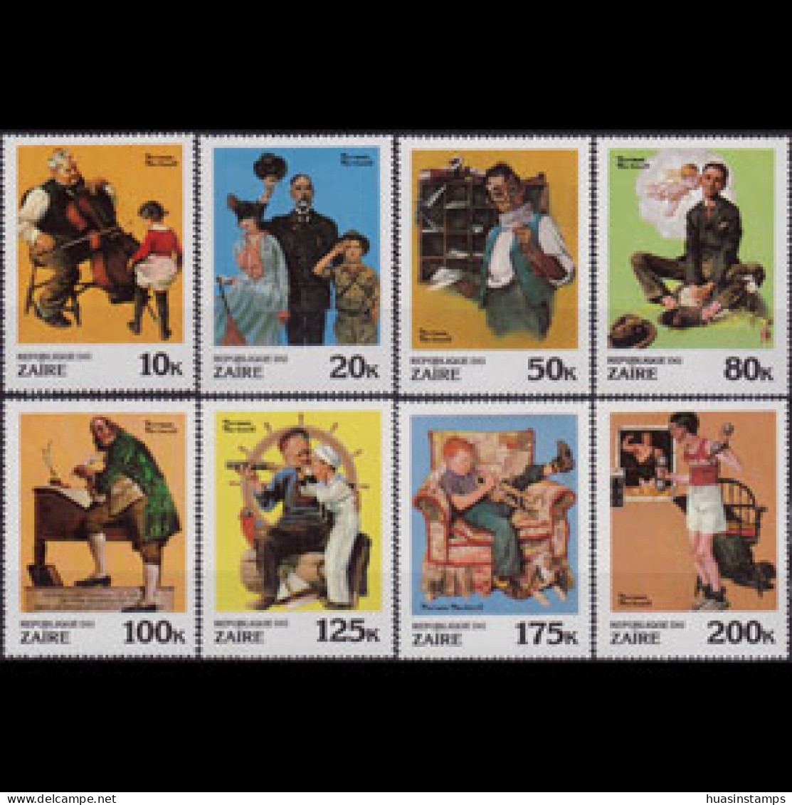 ZAIRE/CONGO DR. 1981 - #1005-12 Rockwell Illustrations Set O - Altri & Non Classificati