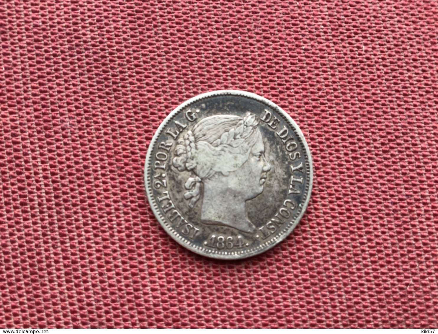 ESPAGNE Monnaie De 40 Centimos Argent 1864 Superbe état - Provinciale Munten