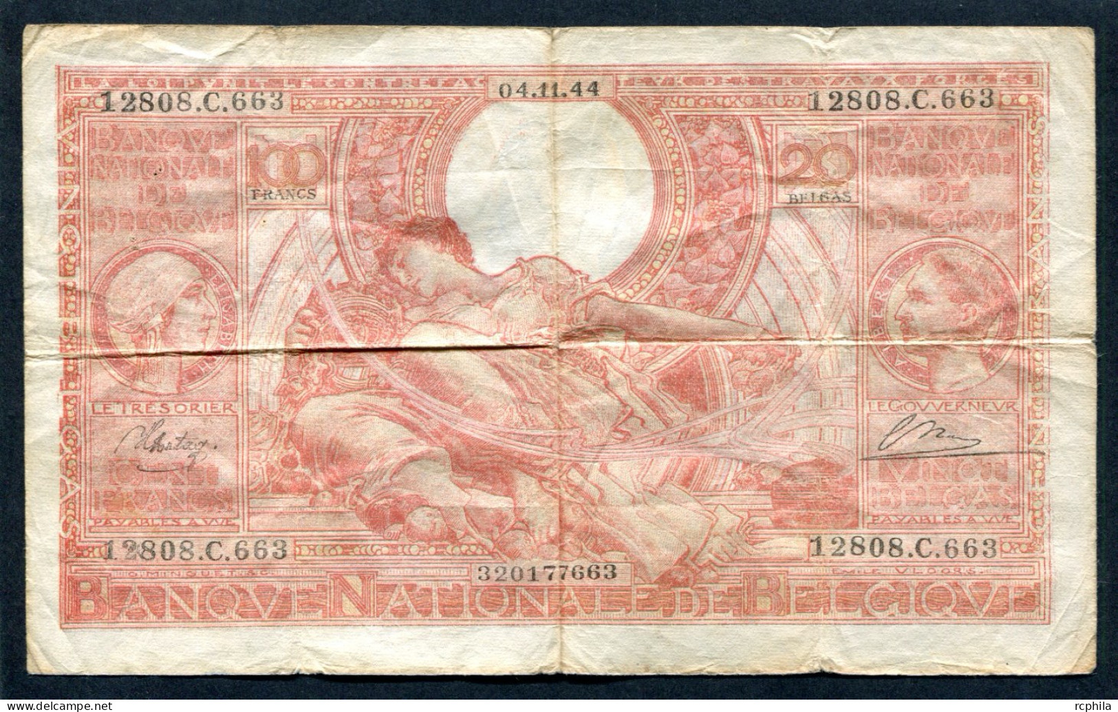 RC 26220 BELGIQUE 100F BILLET ÉMIS LE 04.11.1944 - 100 Frank