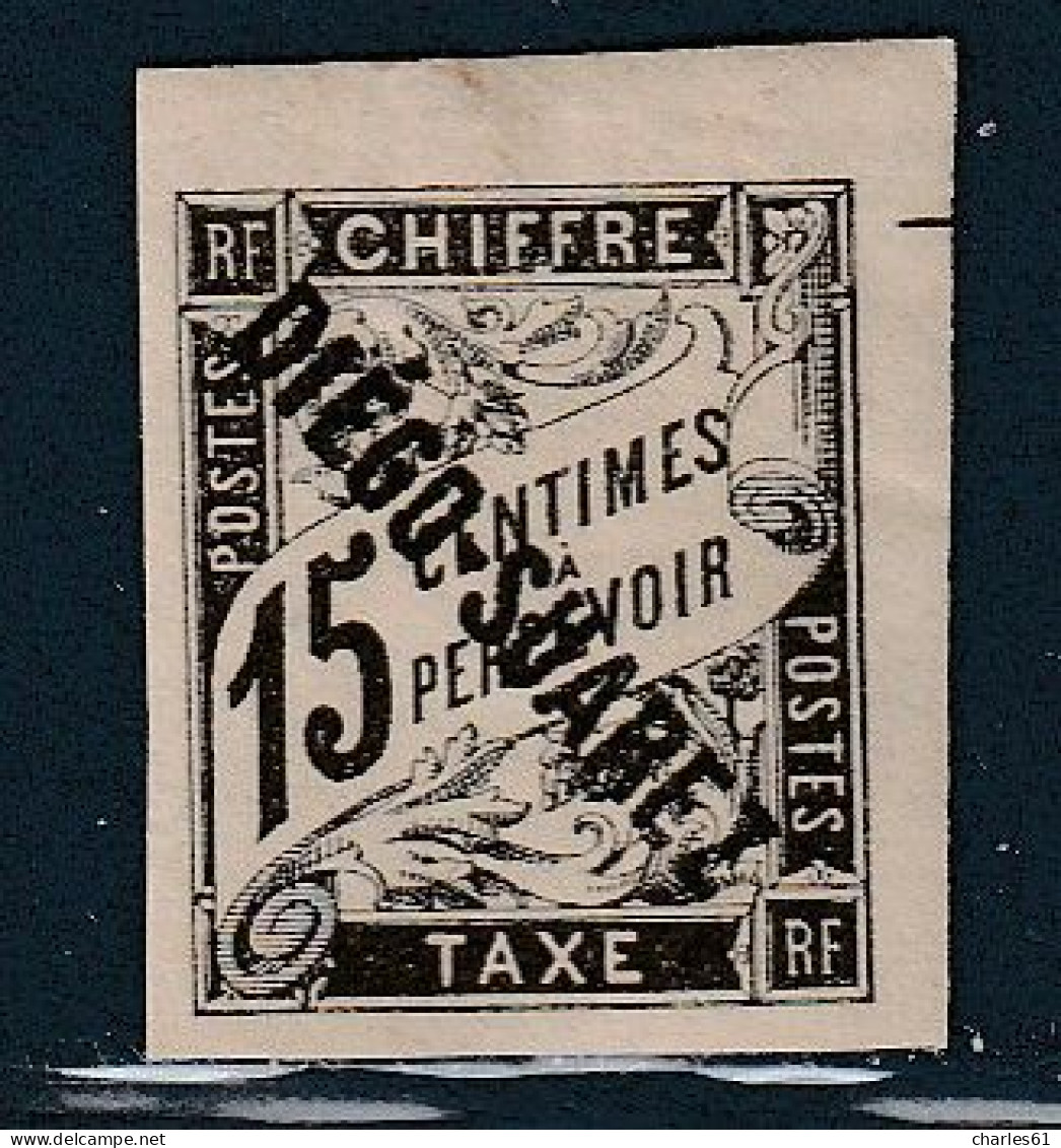 DIEGO SUAREZ - Timbres-Taxe N°9 * (1892) 15c Noir - Signé - - Ongebruikt