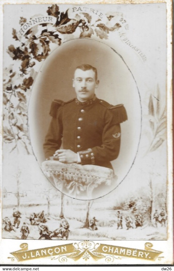 Photographie Artistique - J. Lançon, Photographe à Chambéry, Rue Sommeiller - Portrait Militaire 97ème D'Infanterie - Oud (voor 1900)