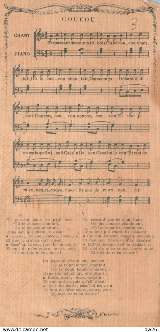 Grande Chromo Toilée Cie Coloniale - Chanson: Coucou Bébé (paroles Et Musique) Illustration Maurice Leloir - Otros & Sin Clasificación