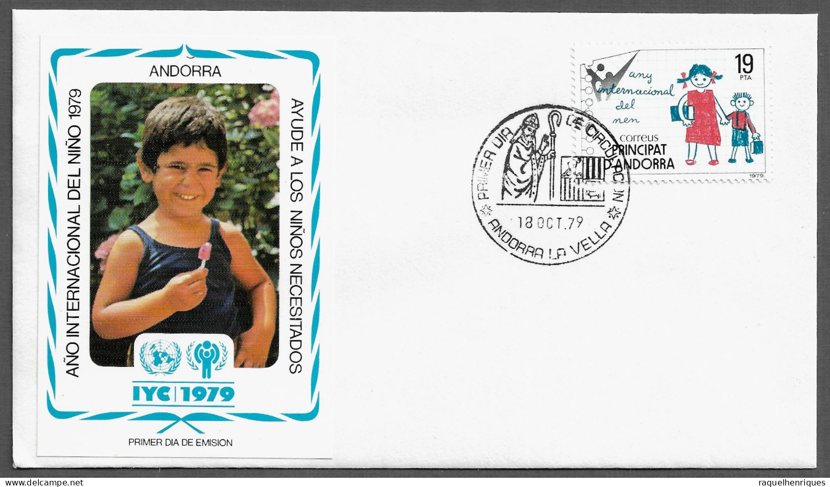 SPANISH ANDORRA FDC COVER - 1979 International Year Of The Child SET FDC (FDC79#08) - Lettres & Documents