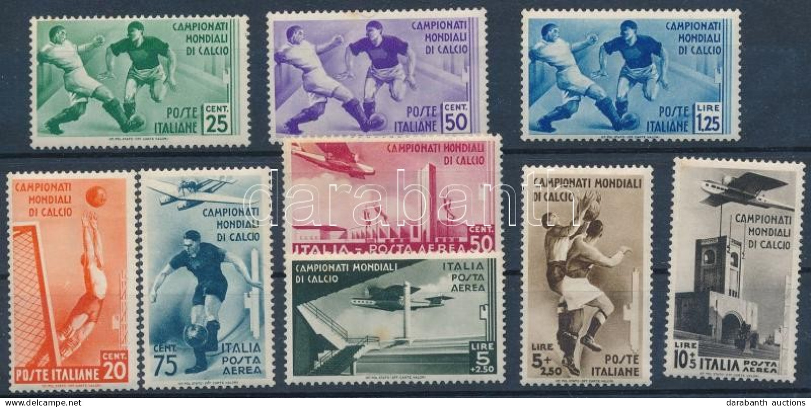 **, * Olaszország 1934 Labdarúgó VB Mi 479-487 (Mi EUR 700.-) (postatiszta Sort Kivéve Mi 484, Több értéken Apró Rozsda, - Sonstige & Ohne Zuordnung