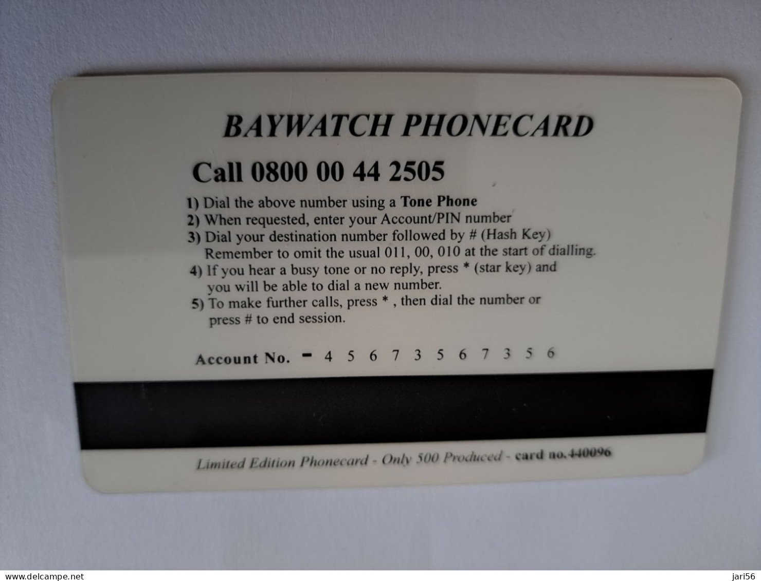 GREAT BRITAIN / 2 POUND /MAGSTRIPE  / BAYWATCH PHONECARD/ LIMITED EDITION/ ONLY 500 EX     **15678** - Collections