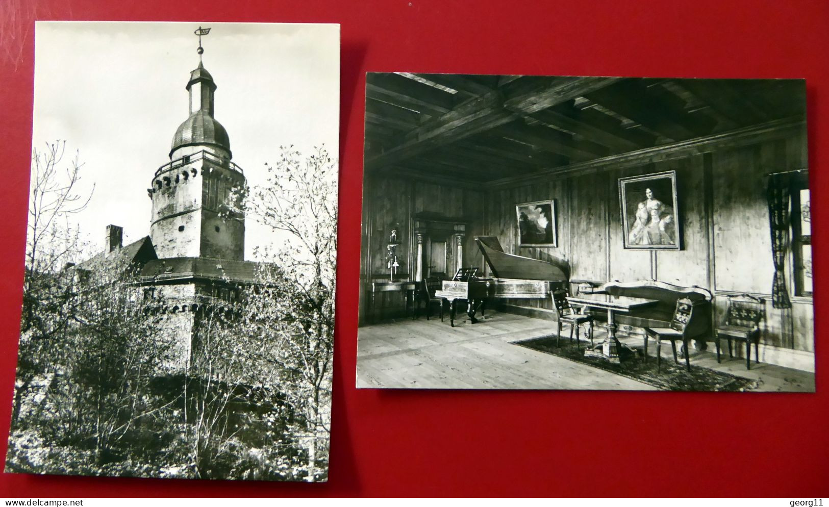 2 X Burg Falkenstein - Harz - Biedermeier Zimmer - Echt Foto 1982 - Stassfurt