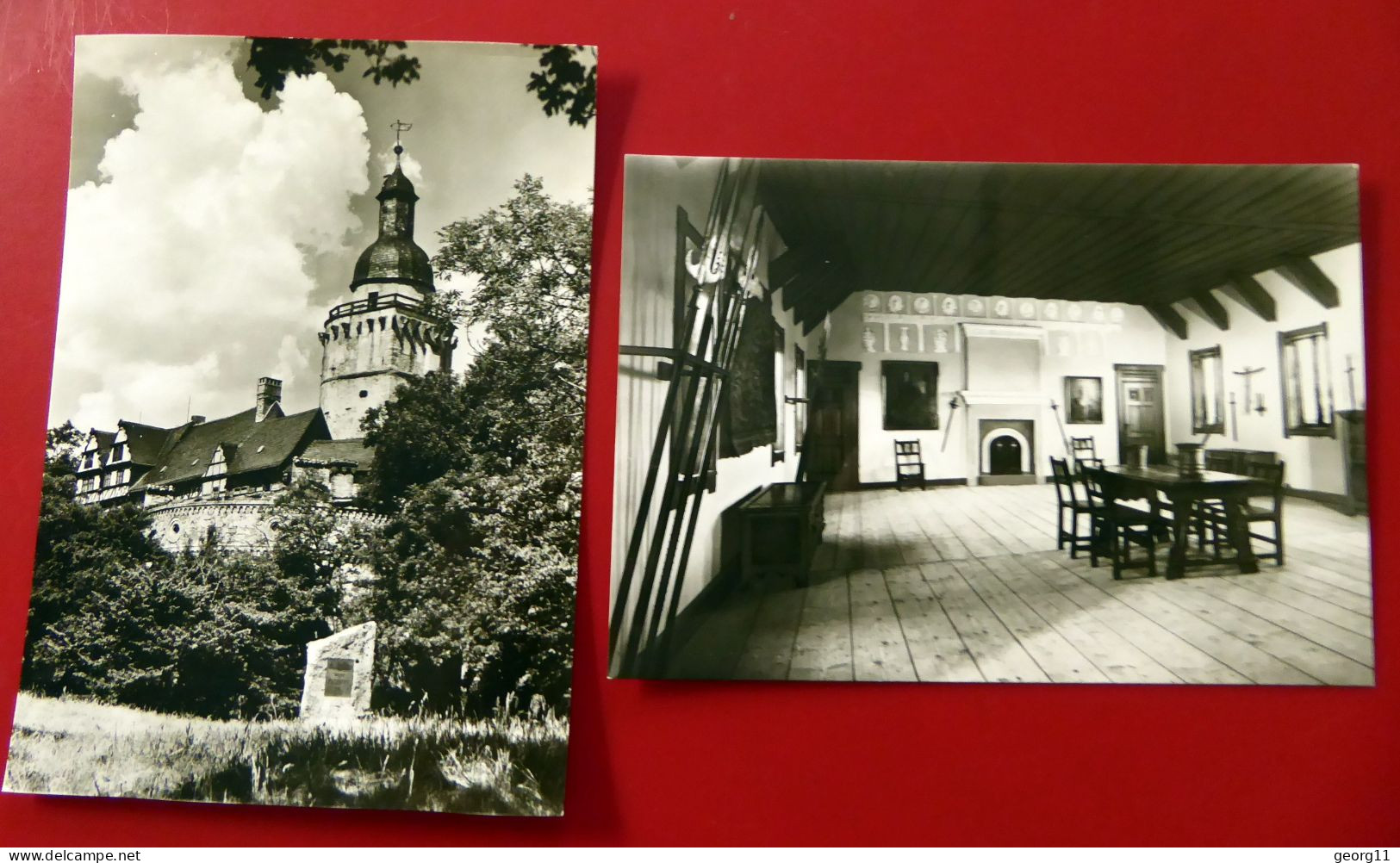 2 X Burg Falkenstein - Harz - Ritter Saal - Museum - Echt Foto 1982 - Stassfurt