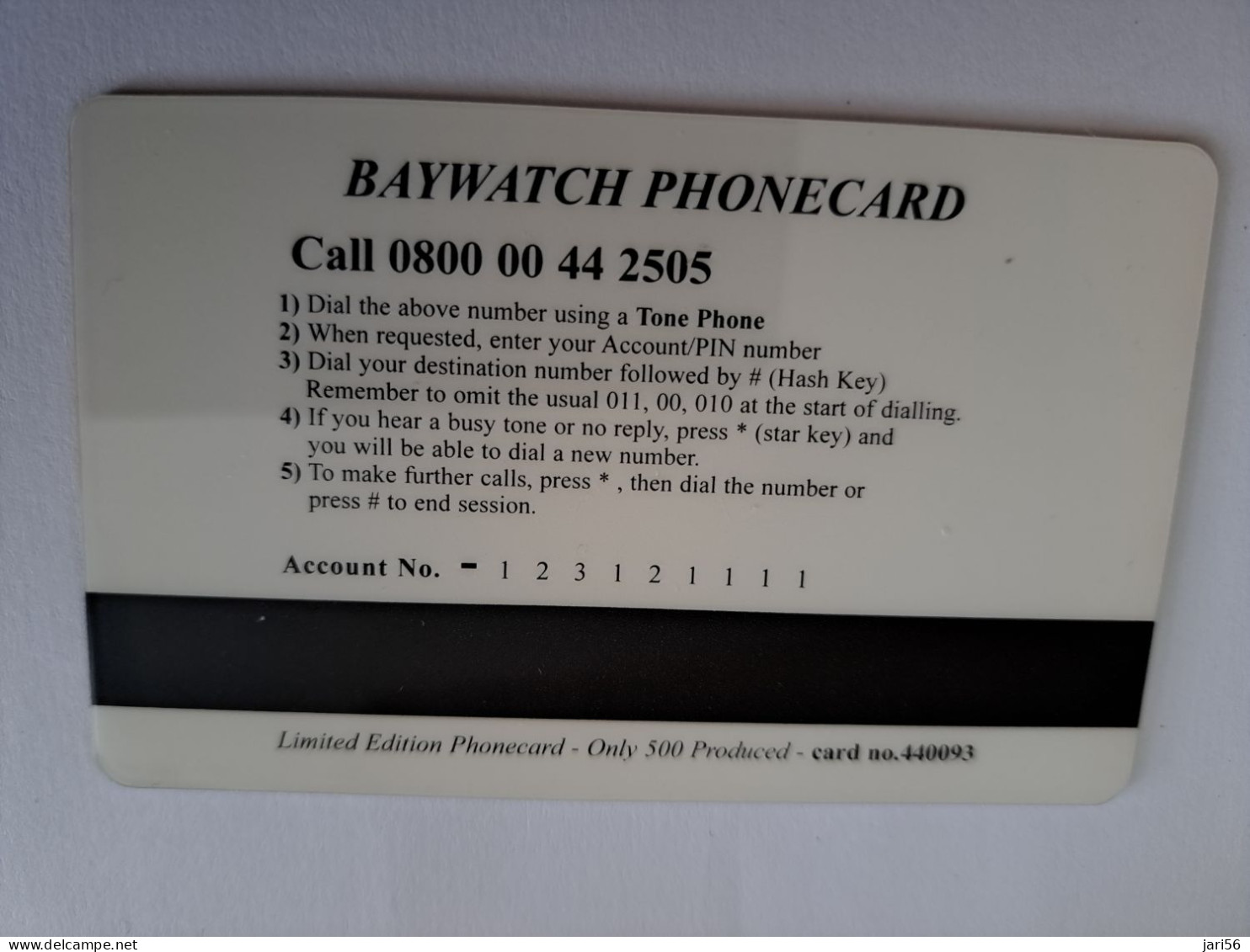 GREAT BRITAIN / 5 POUND /MAGSTRIPE  / BAYWATCH PHONECARD/ LIMITED EDITION/ ONLY 500 EX     **15681** - [10] Collections