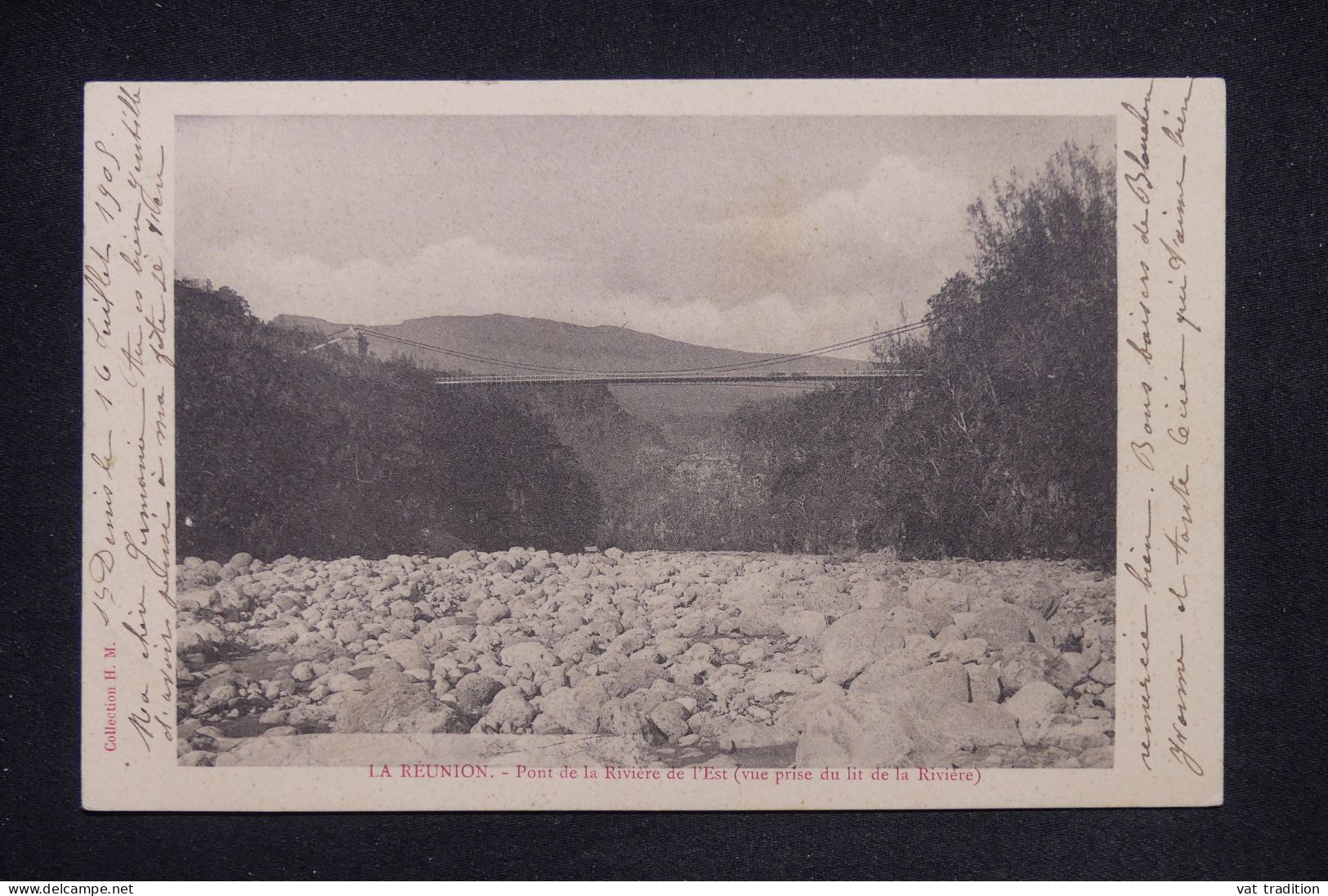 RÉUNION - Affranchissement Type Groupe  De St Denis Sur Carte Postale Pour Lyon En 1905 - L 148321 - Storia Postale