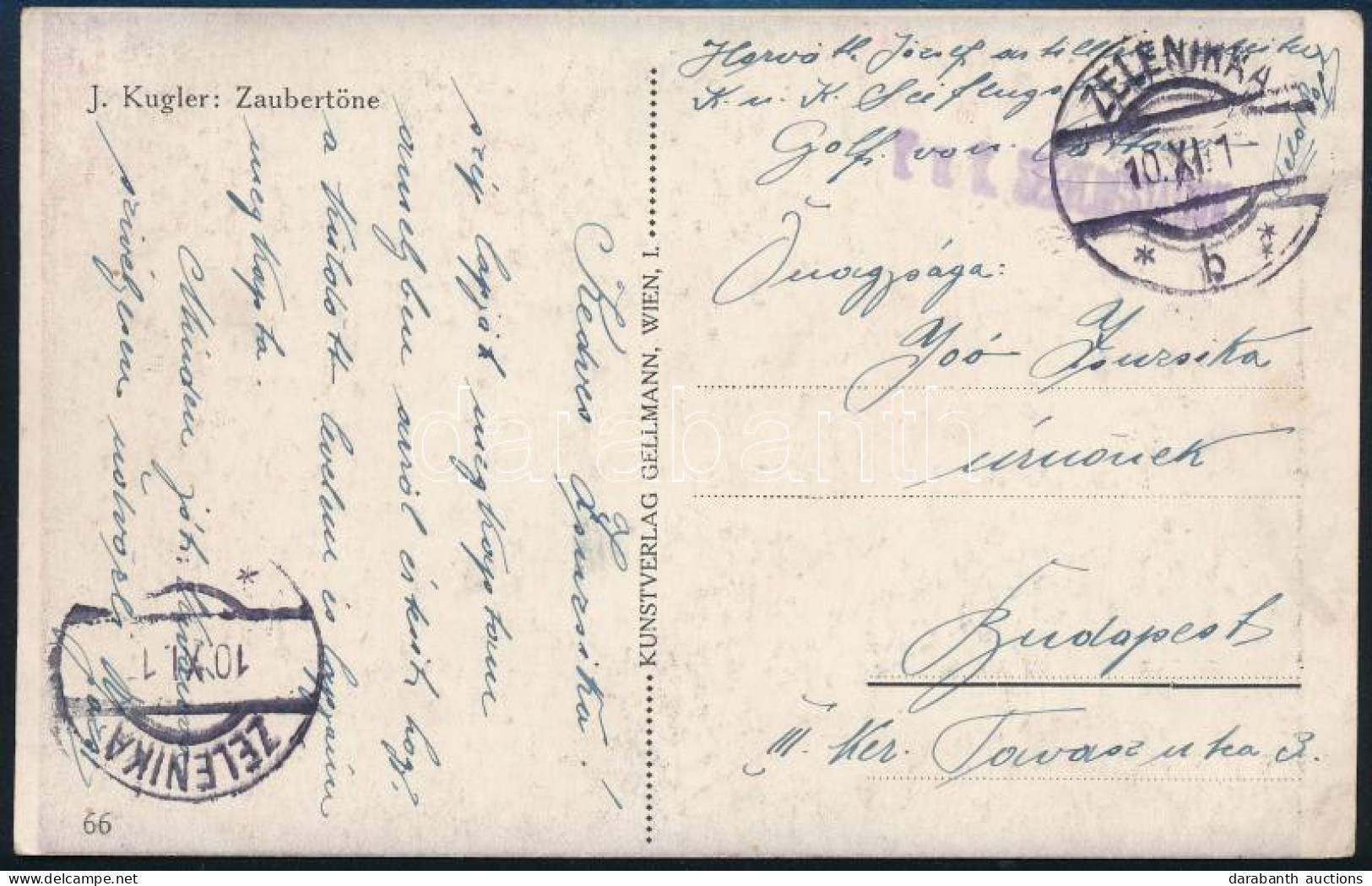 1917 Tábori Posta Képeslap "K.u.K. SEEFLUGSTATION" + "ZELENIKA" - Other & Unclassified