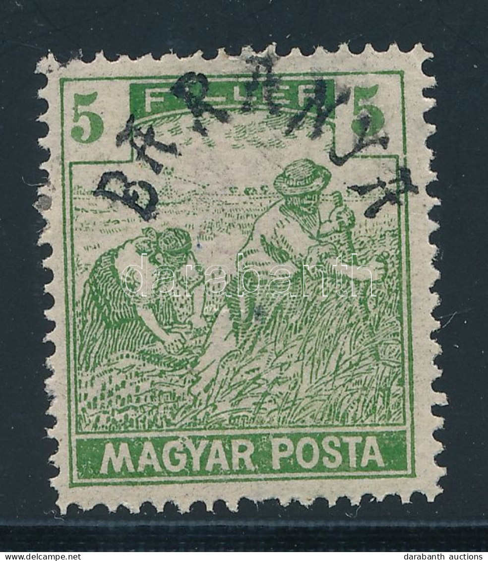 * Baranya II 1919 Magyar Posta 5f Eltolódott értékszámmal, Bodor Vizsgálójellel - Autres & Non Classés