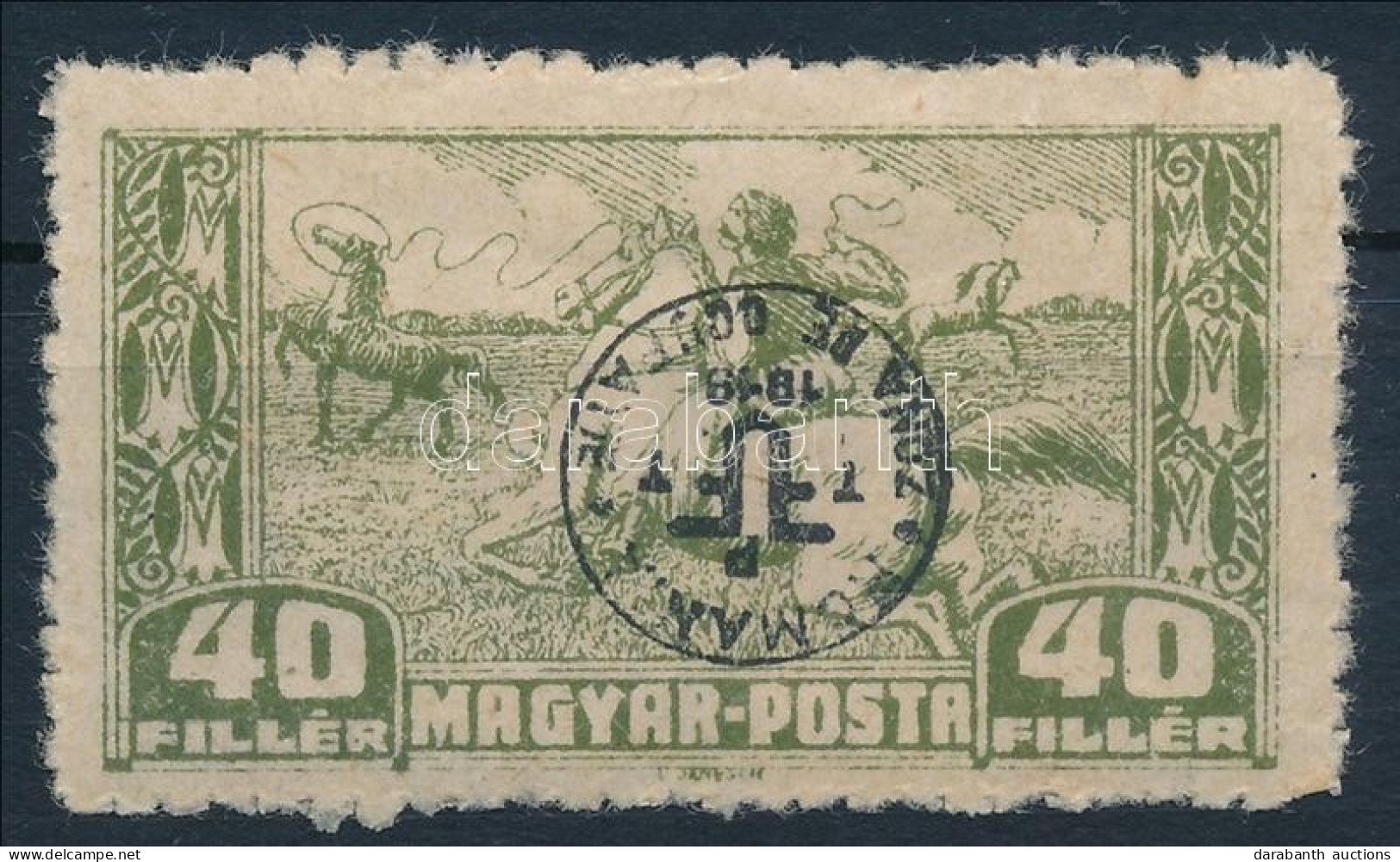 * Debrecen II. 1920 40f Közönséges Papíron, Fordított Felülnyomással / Mi 87x With Inverted Overprint. Signed: Bodor - Other & Unclassified