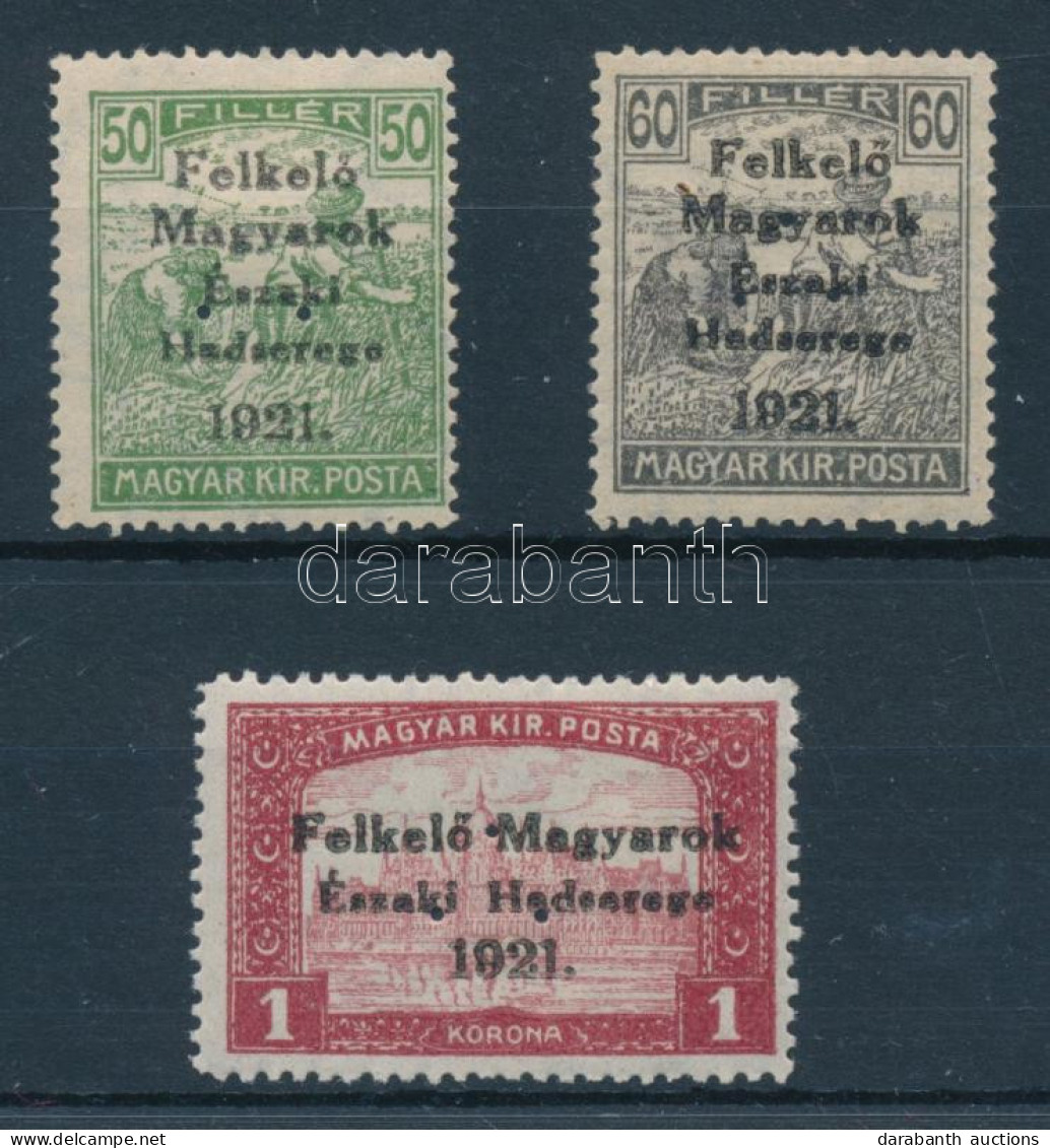 * Nyugat-Magyarország V. 1921 3 érték Hármaslyukasztással Bodor Vizsgálójellel (**9.000) - Sonstige & Ohne Zuordnung