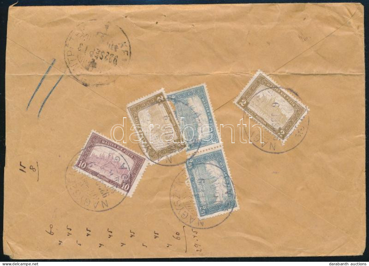 1922 Ajánlott Levél 19K Bérmentesítéssel - Other & Unclassified