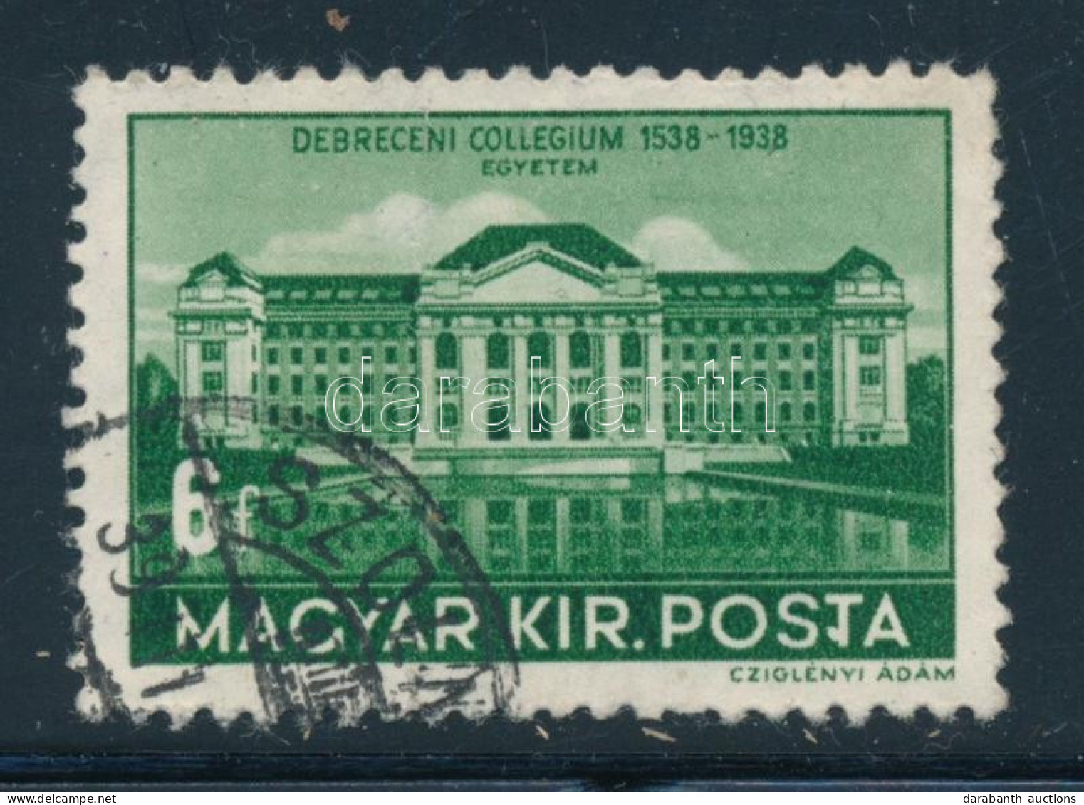 O 1938 Debrecen 6f "T Betűn Fehér Nyúlvány" Lemezhiba - Otros & Sin Clasificación