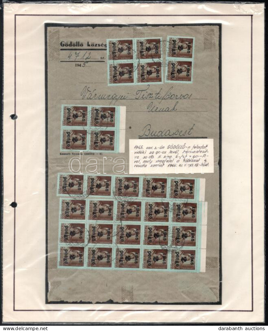 1945 (4. Díjszabás) Levél 30 Db Bélyeggel Gödöllőről Budapestre - Autres & Non Classés