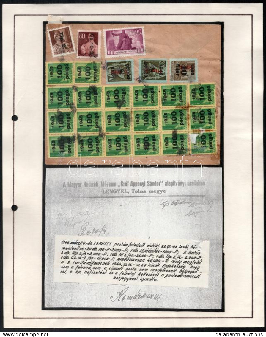 1946 (9. Díjszabás) Levél 26 Db Bélyeggel. Sem A Felvevő, Sem A Címzett Posta Nem Rendelkezett Bélyegzővel, így A Postaa - Autres & Non Classés