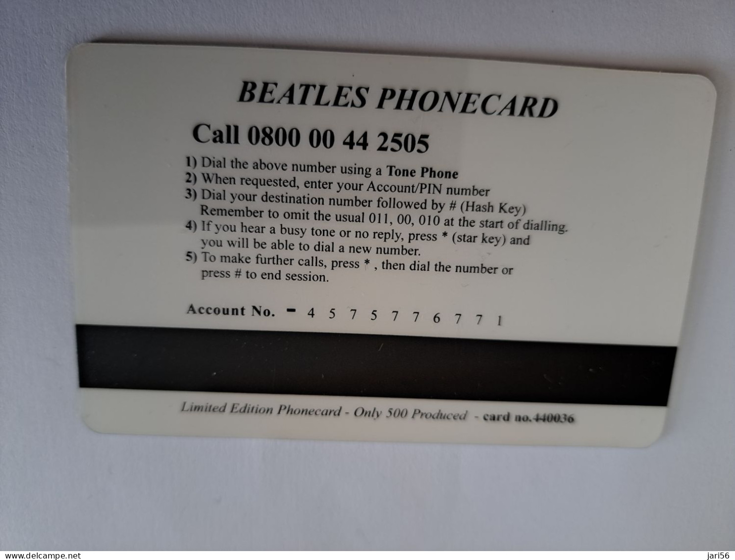 GREAT BRITAIN / 2 POUND /MAGSTRIPE  / BEATLES  PHONECARD/ LIMITED EDITION/  ONLY 500 EX     **15686** - [10] Colecciones