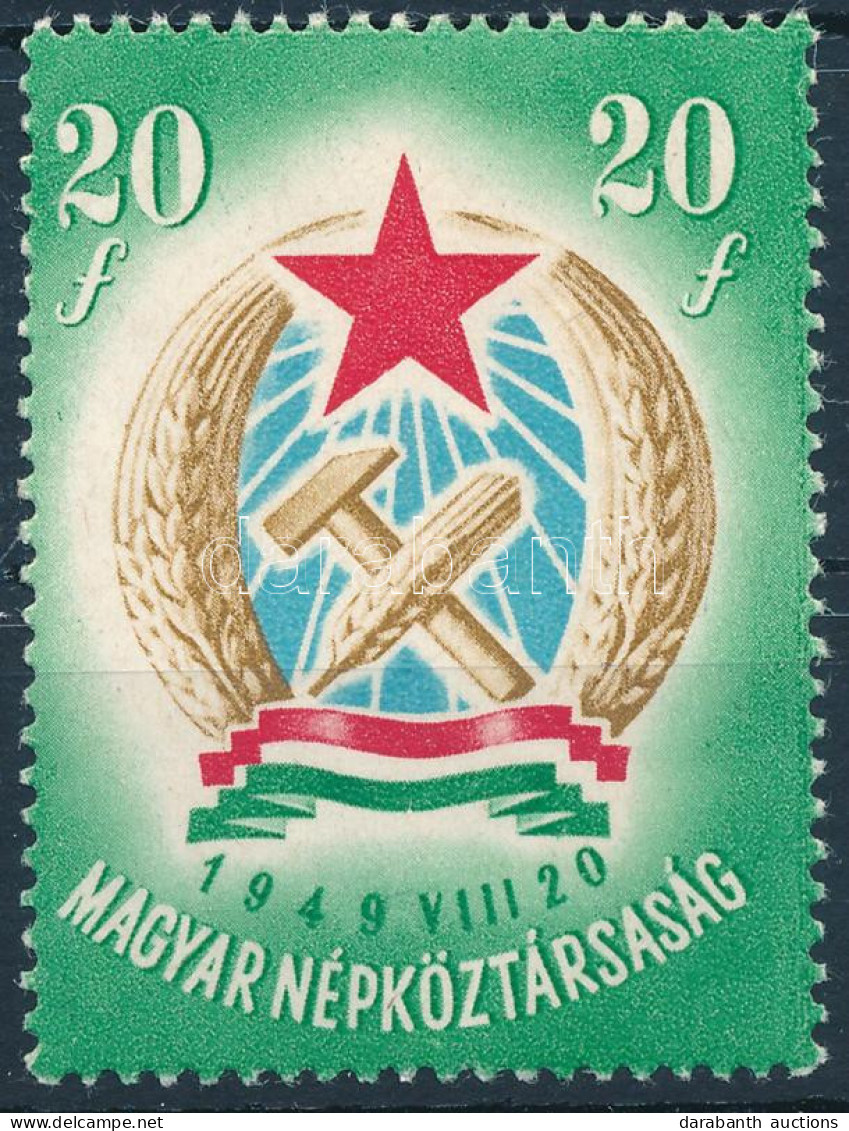 ** 1949 Alkotmány (I.) Elfogazott 20f Vízjel Nélkül - Otros & Sin Clasificación