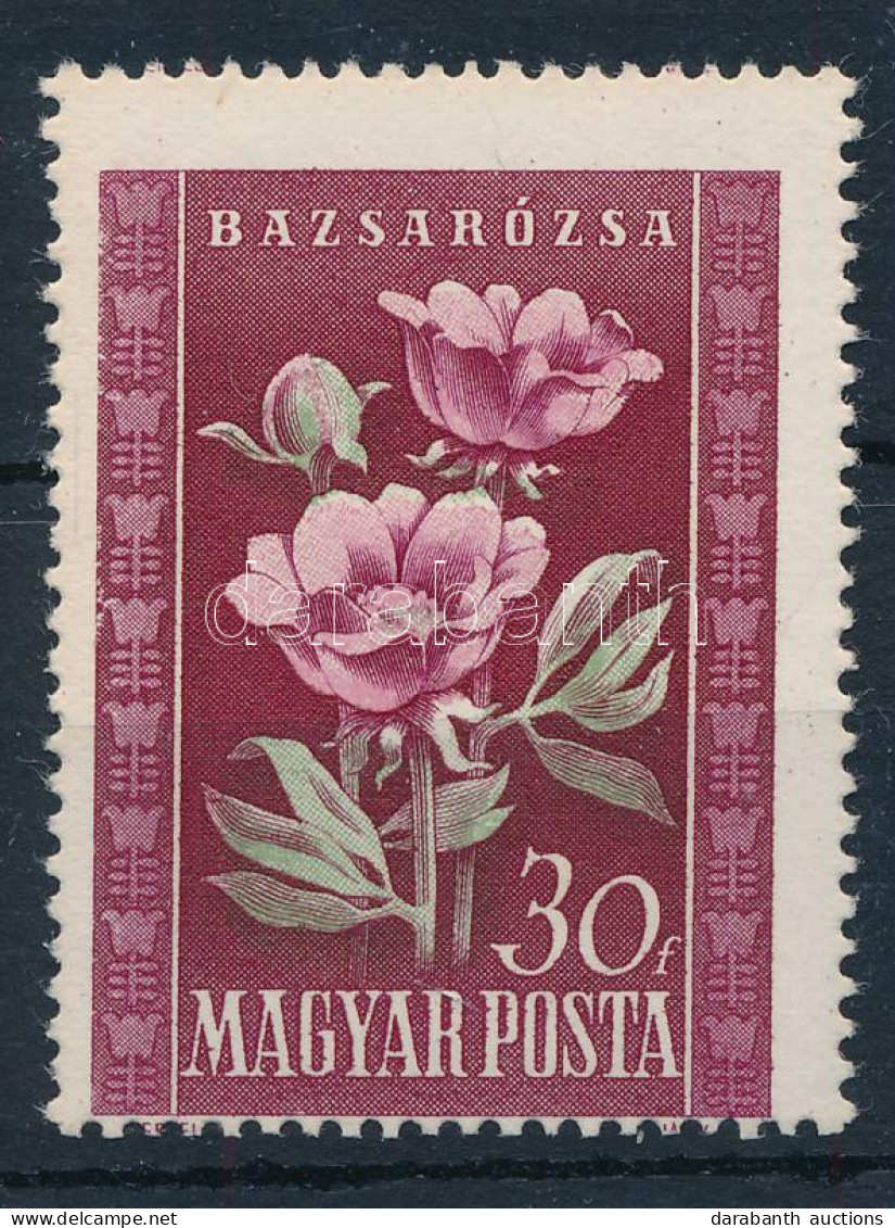 ** 1950 Virág (I.) 30f Eltolódott Fogazással, A Tervező Neve Hiányzik - Autres & Non Classés