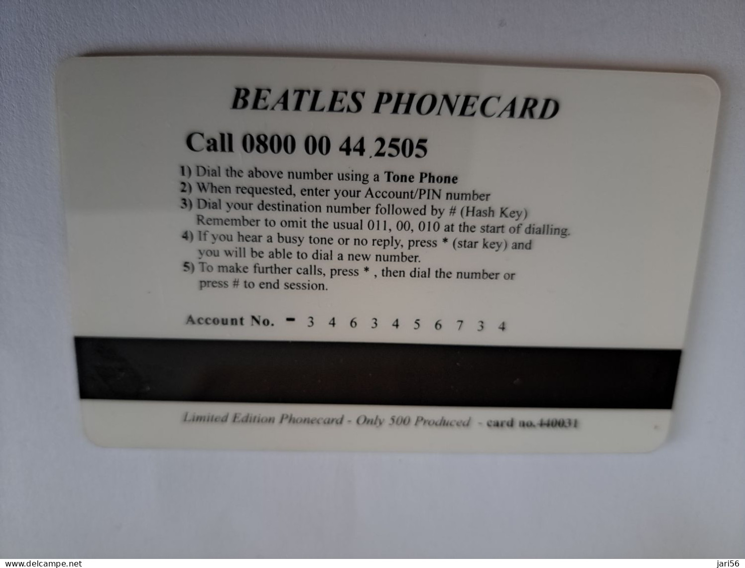 GREAT BRITAIN / 10 POUND /MAGSTRIPE  / BEATLES  PHONECARD/ LIMITED EDITION/  ONLY 500 EX     **15690** - Verzamelingen