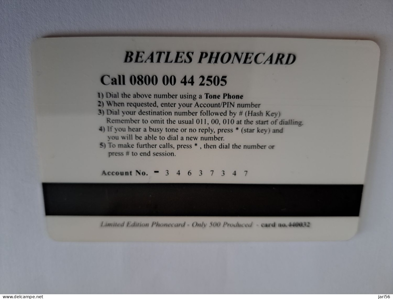 GREAT BRITAIN / 20 POUND /MAGSTRIPE  / BEATLES  PHONECARD/ LIMITED EDITION/  ONLY 500 EX     **15692** - Collections