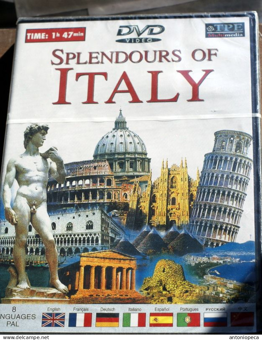 DVD SPLENDORS OF ITALY, 8 LANGUAGES, TIME 1H, 47M - Documentaires