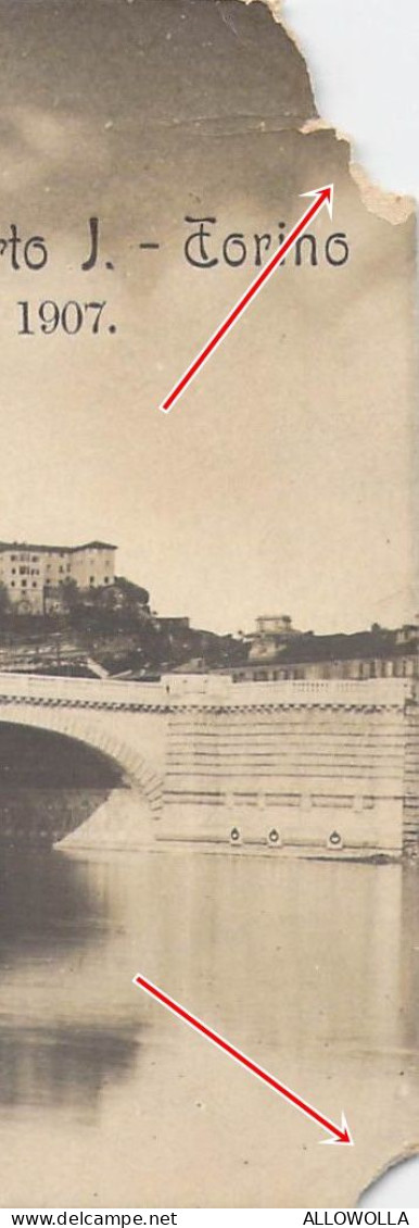 24240 " NUOVO PONTE UMBERTO I - TORINO-MAGGIO 26-1907 " -VERA FOTO-CART. POST. SPED. 1907 - Ponts