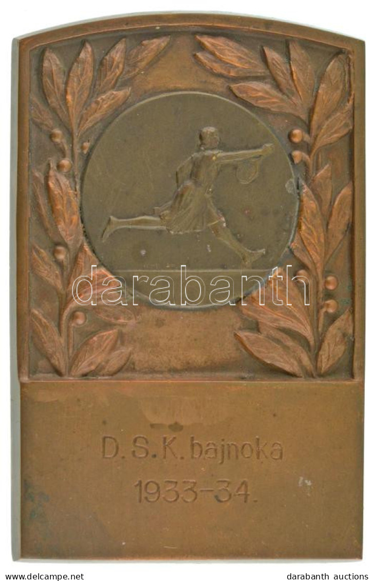 1934. "DSK I. 1935" Bronz Tenisz Díjplakett (99x64mm) T:AU,XF Kis Patina - Non Classificati