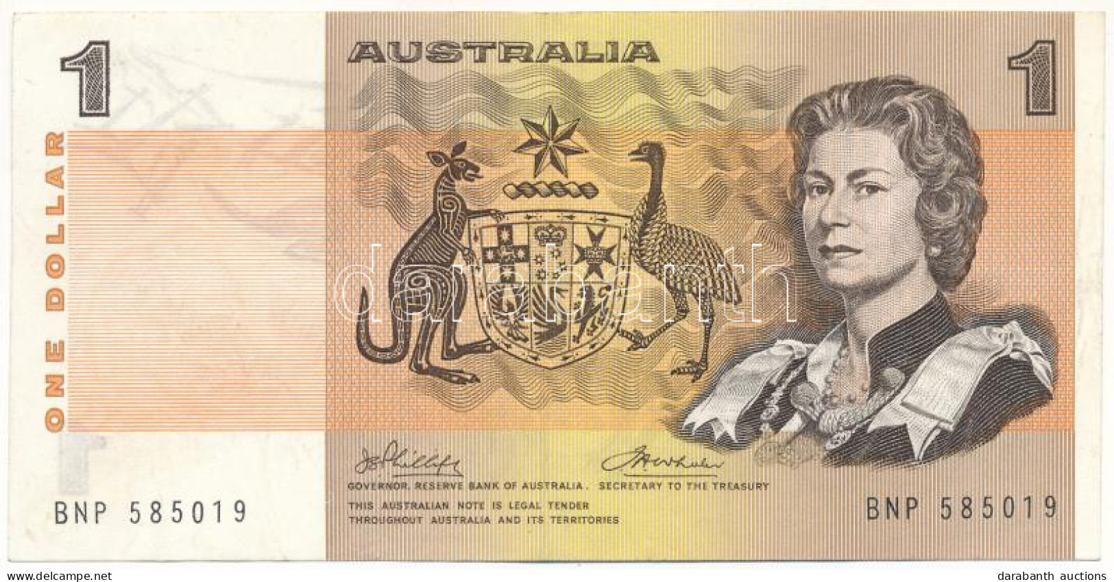 Ausztrália DN (1972-1973) 1D T:F Szép Papír Australia ND (1972-1973) 1 Dollar C:F Fine Paper Krause P#37.d - Sin Clasificación