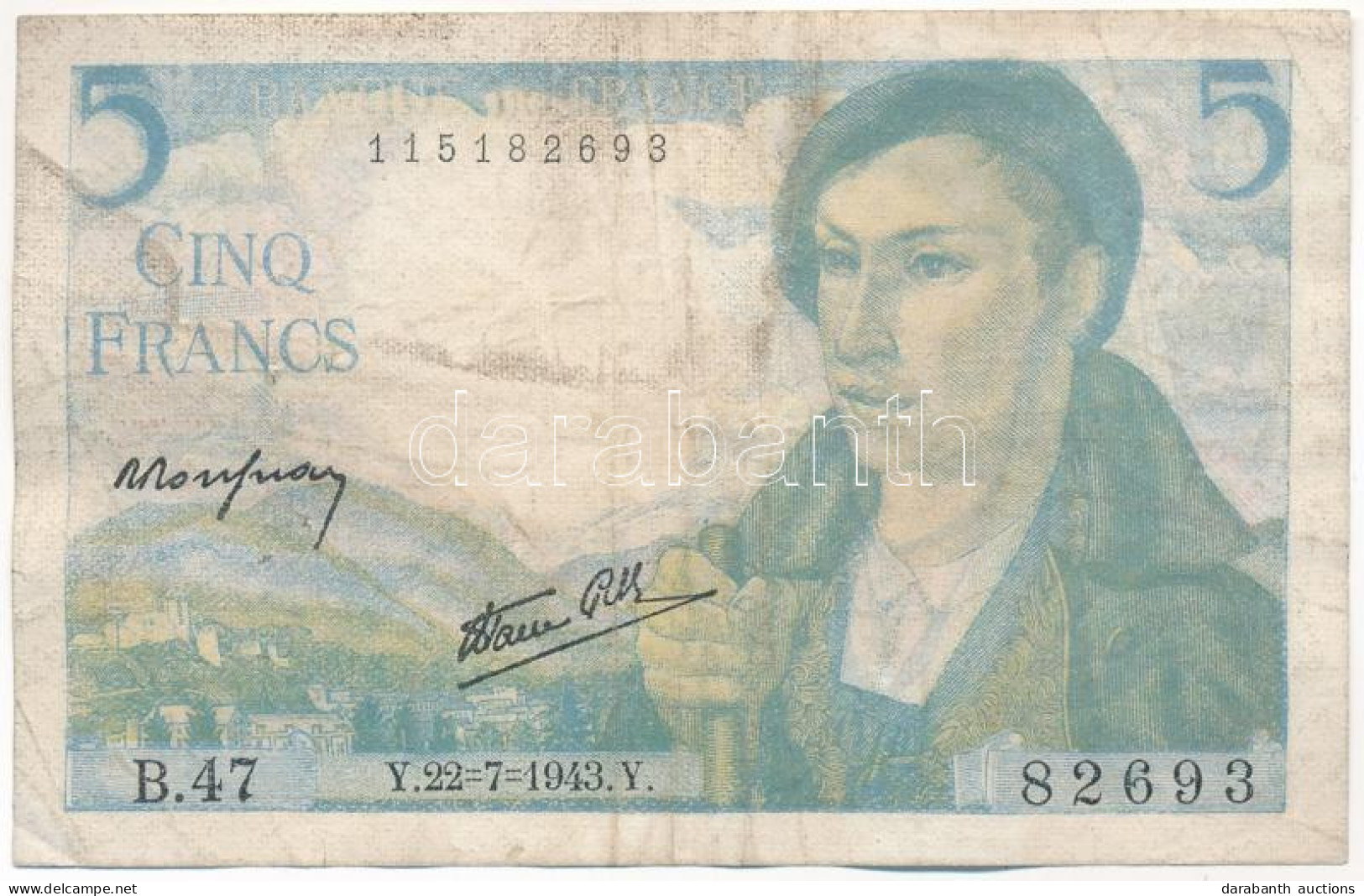 Franciaország 1943. 5Fr T:F France 1943. 5 Francs C:F - Unclassified