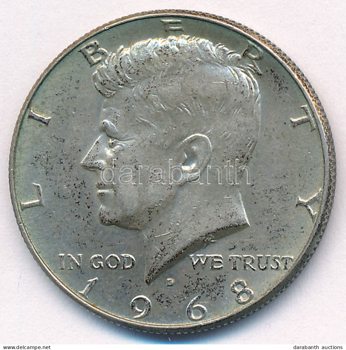 Amerikai Egyesült Államok 1968D 1/2$ Ag "Kennedy" T:XF Patina USA 1968D 1/2 Dollar Ag "Kennedy" C:XF Patina Krause KM#20 - Sin Clasificación