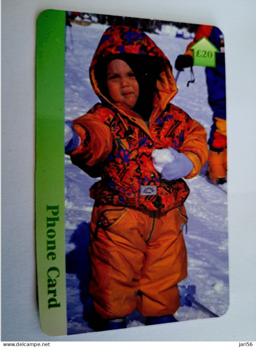 GREAT BRITAIN /20 POUND / CHILD IN THE SNOW/    PHONECARD/  USED  **15697** - [10] Colecciones