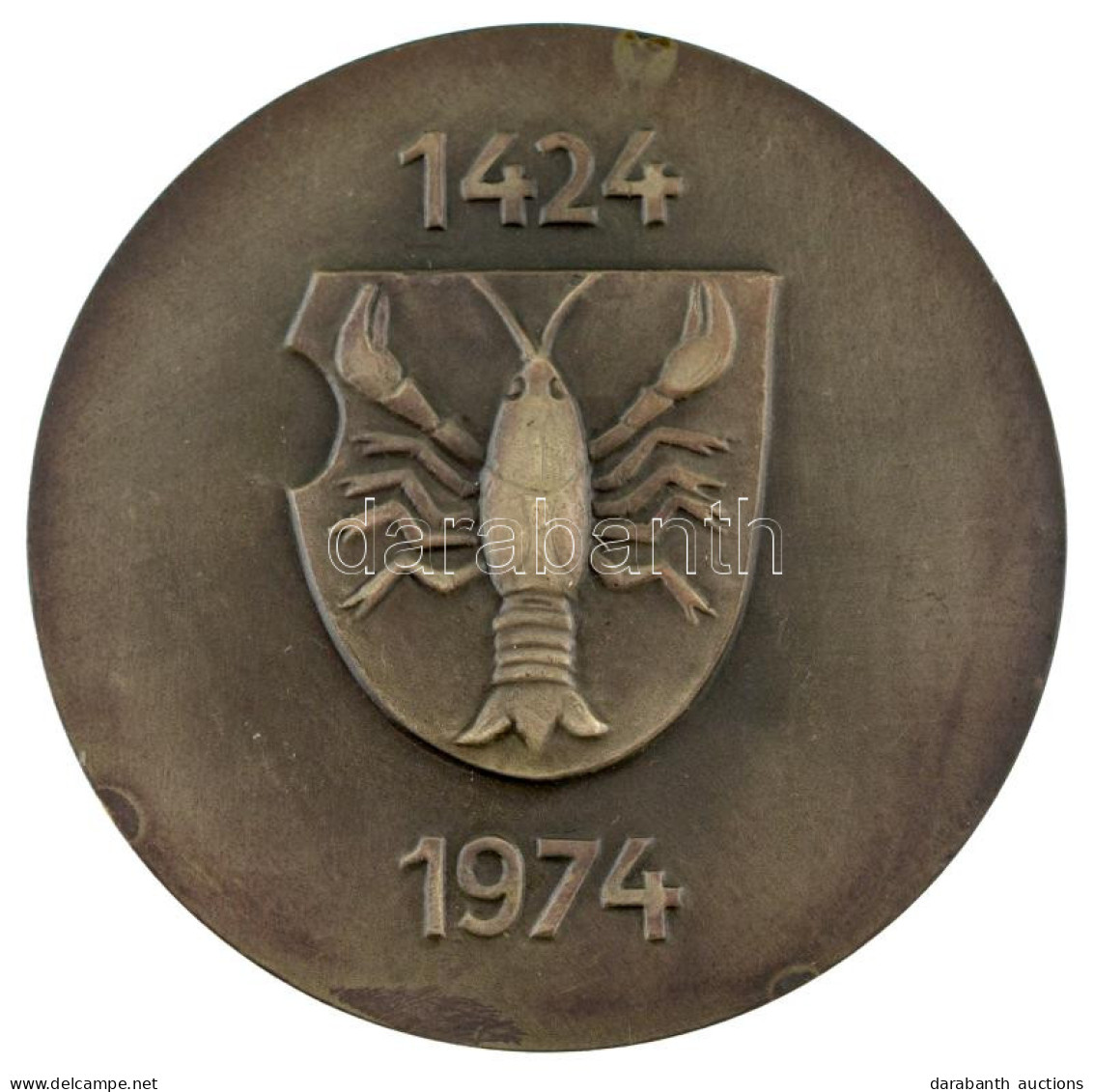 Csehszlovákia 1974. "Zsizska János Halálának 550. évfordulója" Kétoldalas, Ezüstpatinázott Bronz Emlékérem (59mm) T:XF C - Zonder Classificatie