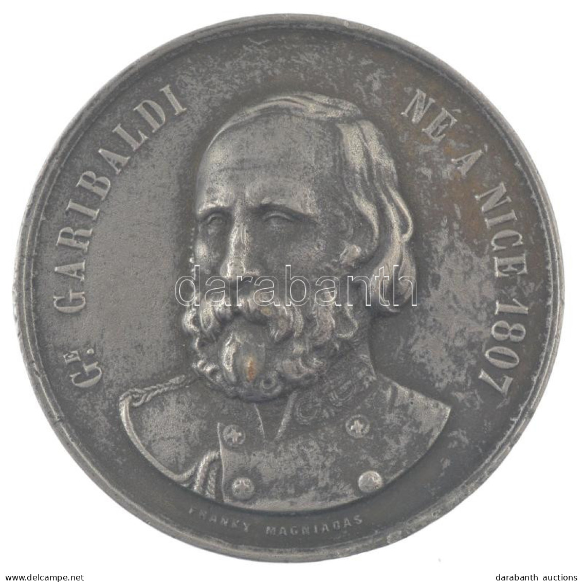 Franciaország 1859. "Giuseppe Garibaldi / Az Olasz Köztársaság Fennállásának 10. évfordulója" Ezüstözött Bronz Emlékérem - Non Classés