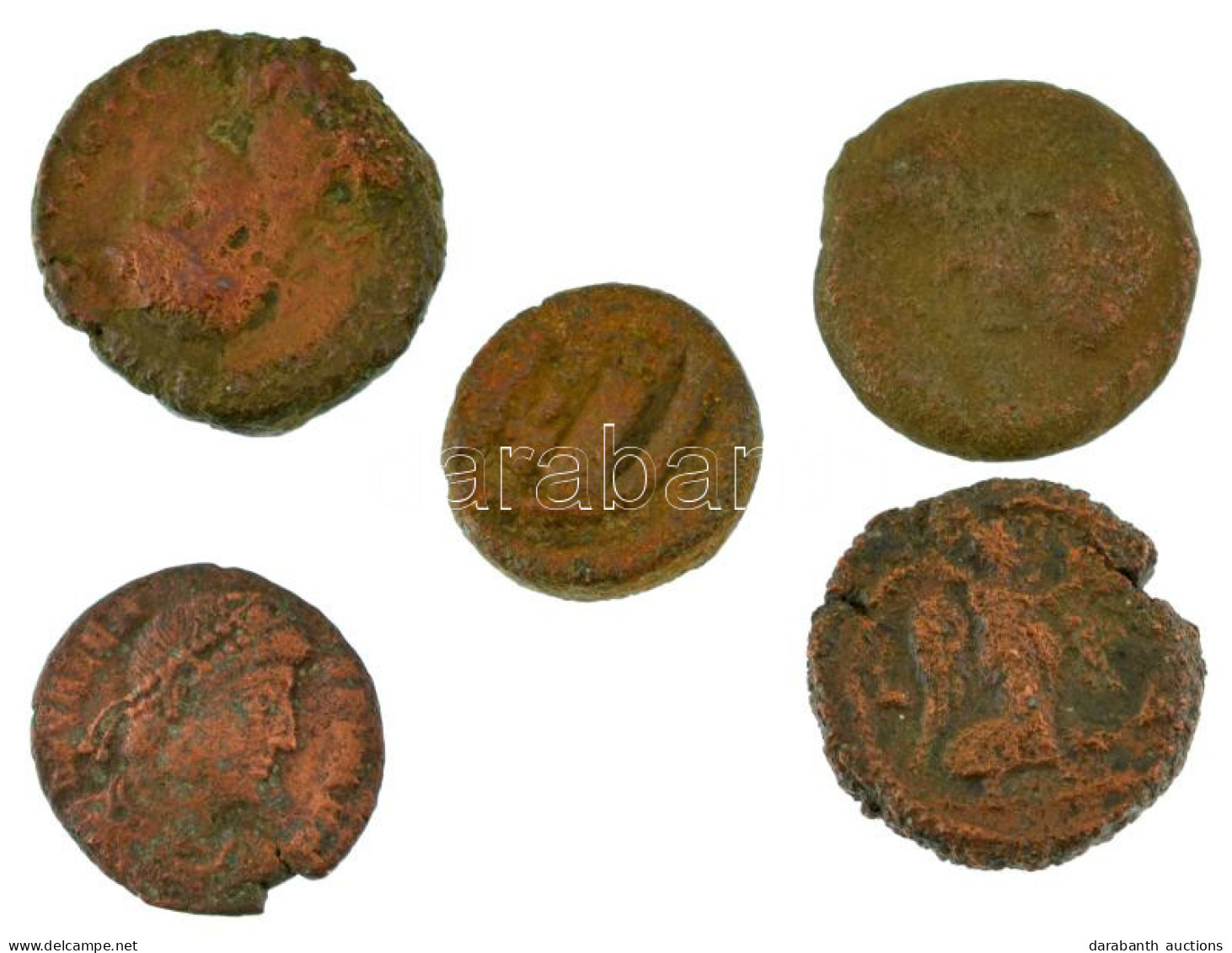 Római Birodalom / Egyiptom ~I-II. Század 4db-os Bronz érmetétel + 1db Sisciai Valens Follis T:VF,F Roman Empire / Egypt  - Non Classificati