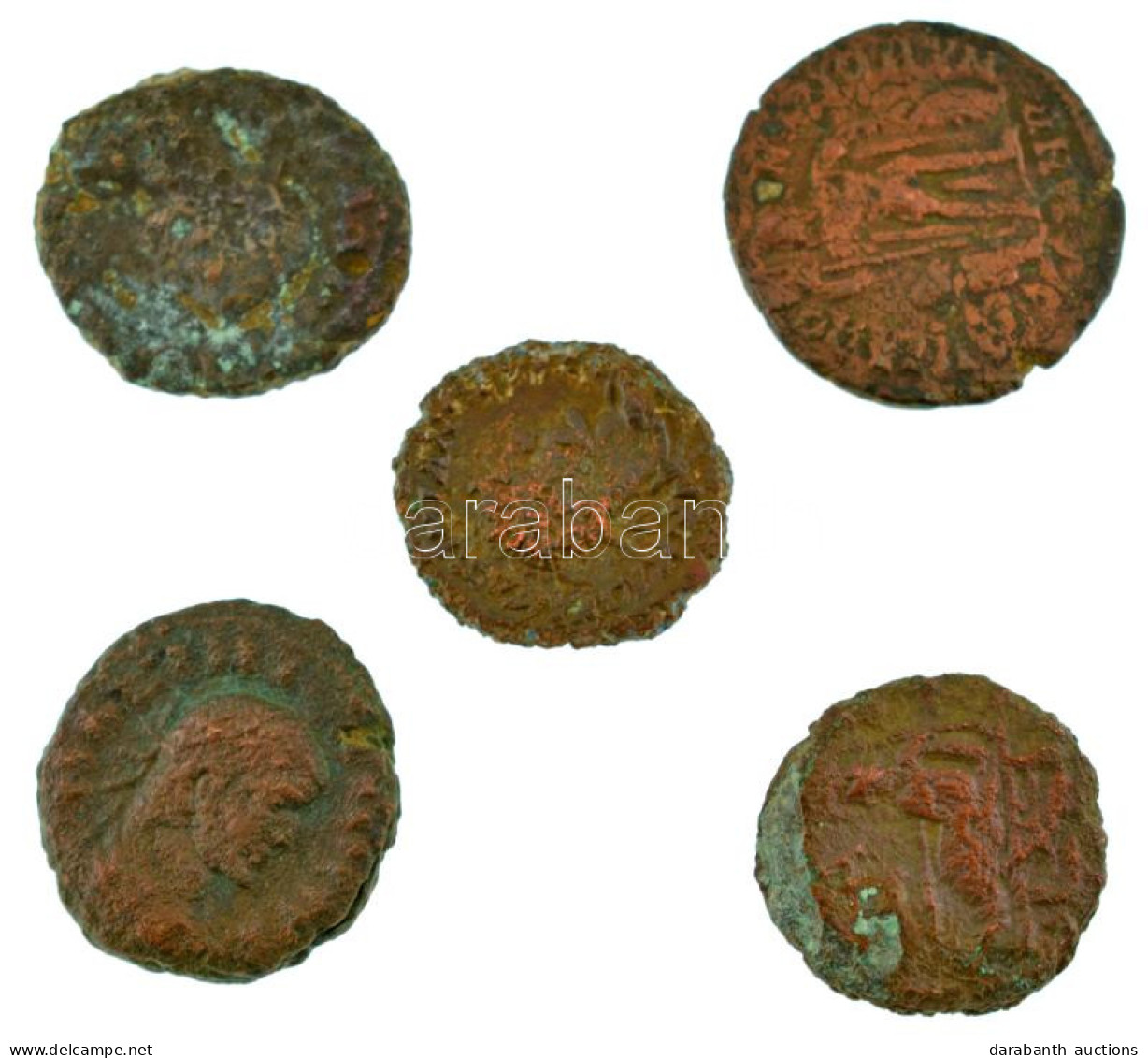 Római Birodalom / Egyiptom ~I-II. Század 5db-os Bronz érmetétel T:VF,F Roman Empire / Egypt ~1st-2nd Century 5pcs Bronze - Unclassified