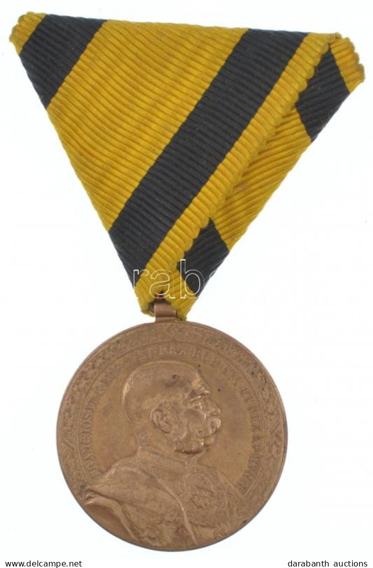 1898. "Díszérem 40 Évi Hű Szolgálatért Katonai Alkalmazottak Részére" Bronz Kitüntetés Mellszalagon T:1-,2 1898. "Medal  - Ohne Zuordnung